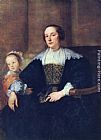 Sir Antony Van Dyck Canvas Paintings - The Wife and Daughter of Colyn de Nole